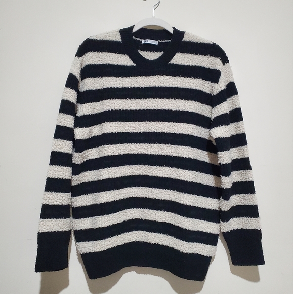 STRIPED SWEATER WITH TEXTURED PATTERN SIZE M - Picture 9 of 10